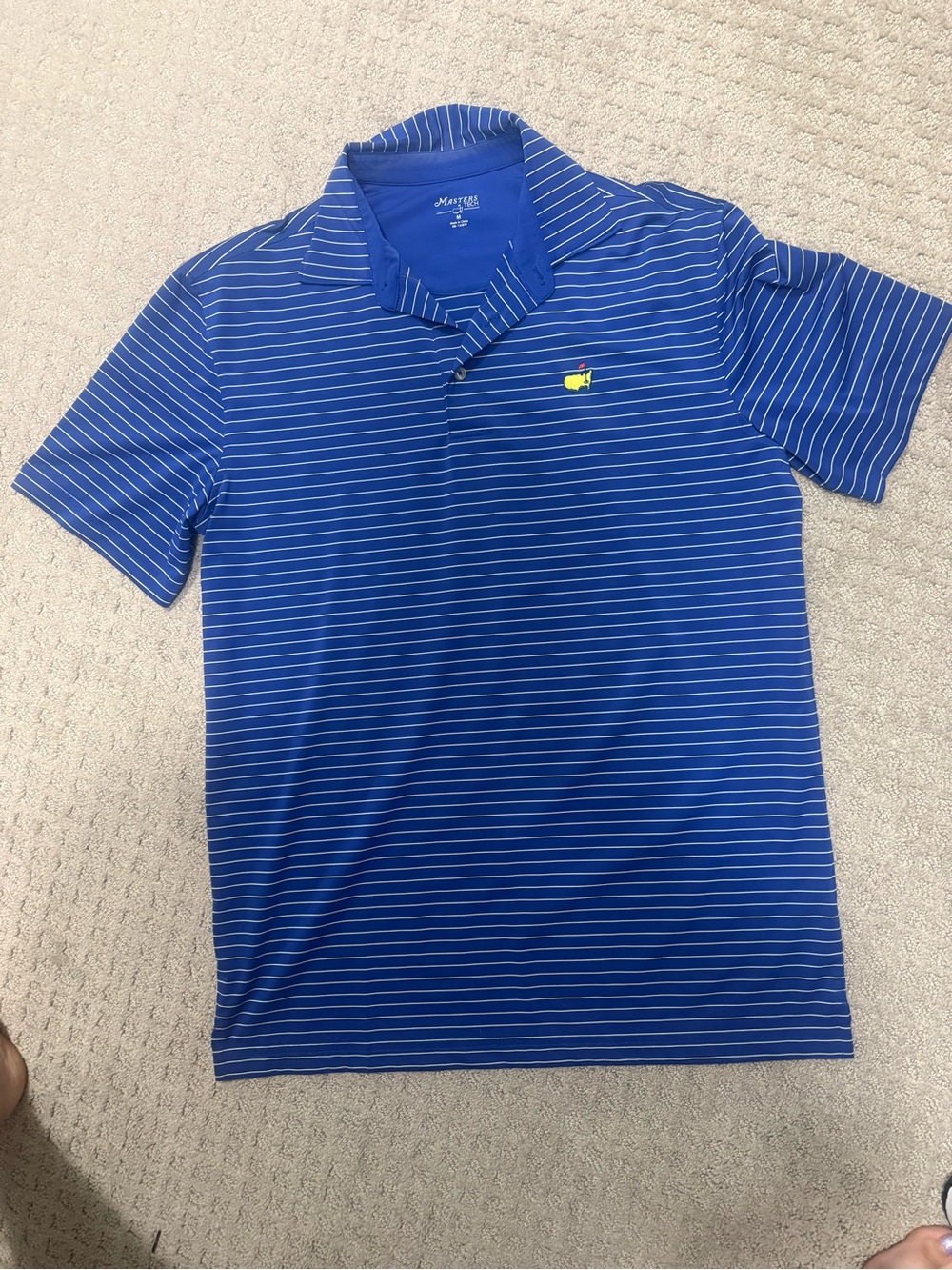 MASTERS TECH Blue Striped Polo Shirt